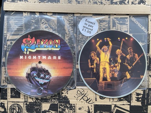 Saxon picture discs - 7",