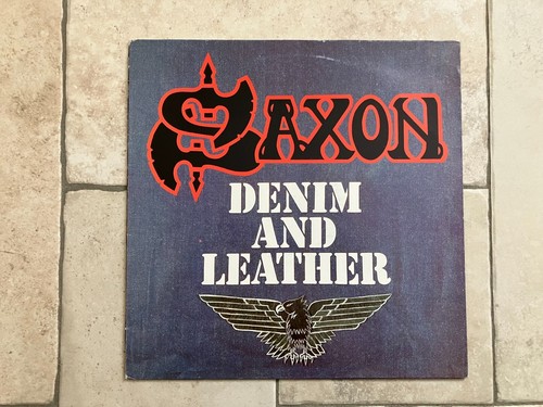 Saxon denim and leather lp - saxon,
