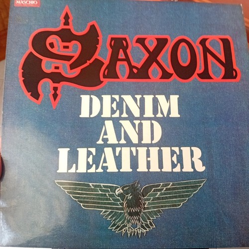 Saxon denim and leather lp - saxon,